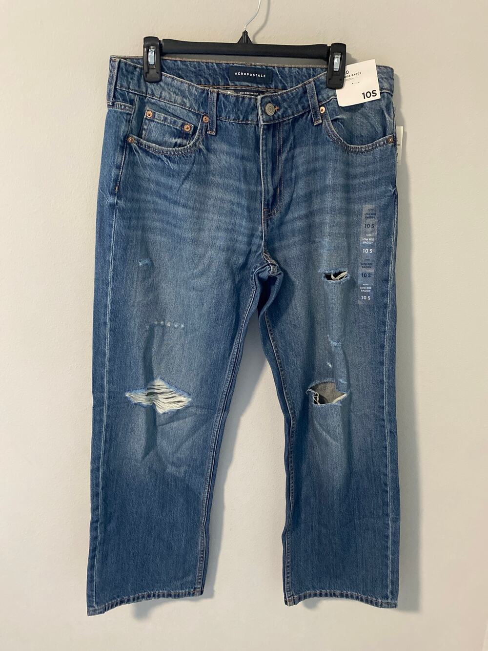 New Aeropostale Low Rise Baggy Jeans Dark Wash Women's Size 10 Short